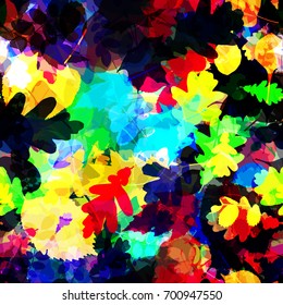 Autumn Seamless pattern. Leaves texture. Abstract vector background for web page, banners, fabric, home decor, wrapping 