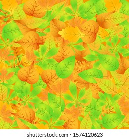 Autumn seamless pattern with leaves vector EPS 10.