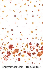 Autumn seamless pattern with leaves. Vector graphics.