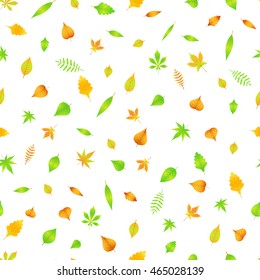 Autumn seamless pattern with leaves vector EPS 10.