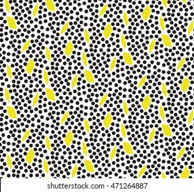 Autumn seamless pattern with leaves. Vector background in orange and white colors. Can be used for wallpaper, pattern fills, surface textures, fabric prints.