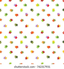 Autumn seamless pattern maple colorful leaves