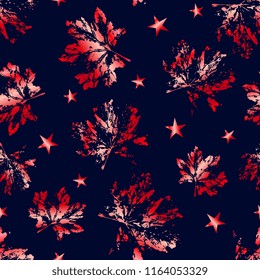 Autumn seamless pattern with maple leaves 