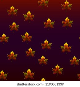 Autumn seamless pattern of maple leaves on a beautiful background