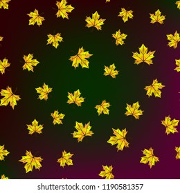 Autumn seamless pattern of maple leaves on a beautiful background