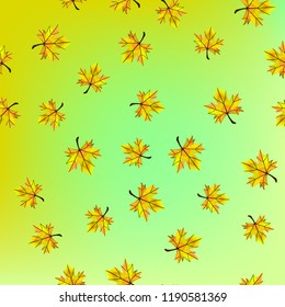 Autumn seamless pattern of maple leaves on a beautiful background