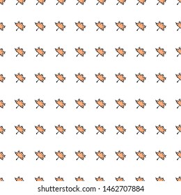 Autumn seamless pattern with maple leaves. Background can be printed on textile, wallpaper, wrapping paper, greeting cards. Colorful hand drawing sketch. Vector illustration. EPS10