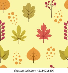 Patrón ininterrumpido de otoño con hojas de arce y bellotas.