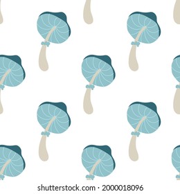 Autumn seamless pattern with mushrooms. Fall vector pattern.