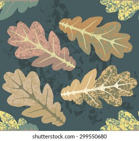 Autumn seamless pattern with oak leaves for your designs.