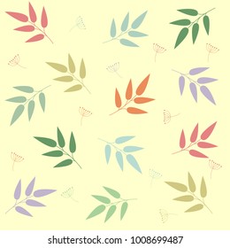 Autumn seamless pattern on cream background