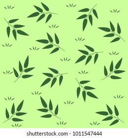 Autumn seamless pattern on grass background