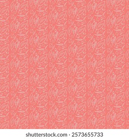 Autumn seamless pattern on lite red background