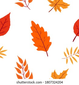 autumn seamless pattern on white background
