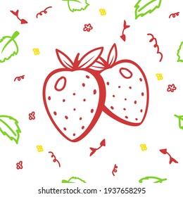 Autumn seamless pattern on a white background. Suitable for printing on fabric, wallpaper, wb design