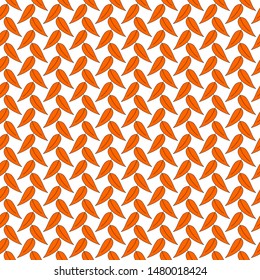 Autumn seamless pattern with orange leaves on white background. Vector illustration for wallpaper, posters, gift wrapping paper. Print for children. Doodle style.