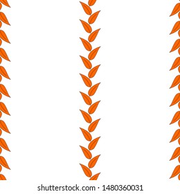 Autumn seamless pattern with orange leaves on white background. Vector illustration for wallpaper, posters, gift wrapping paper. Print for children. Doodle style.