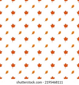Autumn seamless pattern. Orange and yellow leaves. Great for paper, design of sketchbook, textile, gift wrap. 