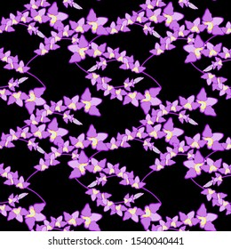 Autumn Seamless Pattern. Orchid Pattern. Seamless Pattern With Floral Motifs able to print for cloths, tablecloths, blanket, shirts, dresses, posters, papers. 
