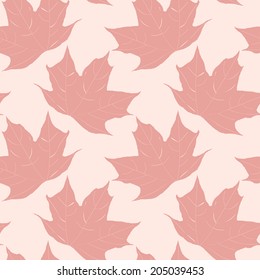 Autumn seamless pattern of red maple leaves. Vector eps10.