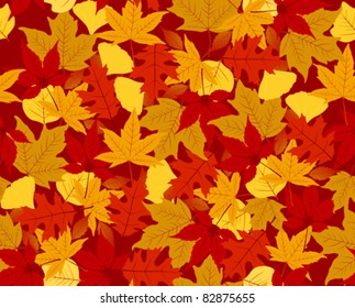 Autumn seamless pattern. Side to side, top to top.