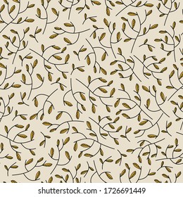 Autumn seamless pattern with twigs