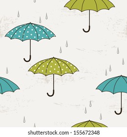 Autumn seamless pattern with umbrellas
