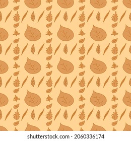 Autumn seamless pattern vector for background texture wallpaper wrapped fabric leaves 