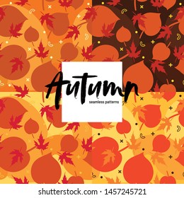 Autumn seamless pattern vector design leaves modern flora