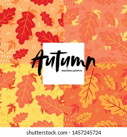 Autumn seamless pattern vector design leaves modern flora