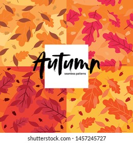 Autumn seamless pattern vector design leaves modern flora