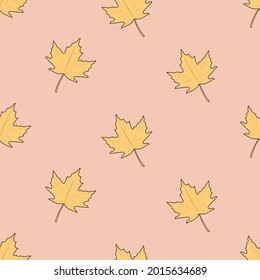 autumn seamless pattern, vector pattern, fall, maple leaves