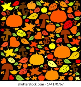 Autumn seamless pattern. Vector Illustration