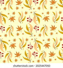 Ilustración vectorial de patrón sin soldadura de otoño adecuada para su uso como fondo, almohada, tumbler, decoración, etc.