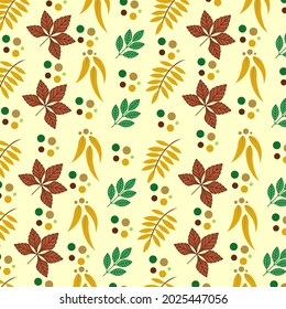 Autumn Seamless Pattern Vector Illustration Suitable for use as Background, Pillow, Tumbler, Decoration Etc
