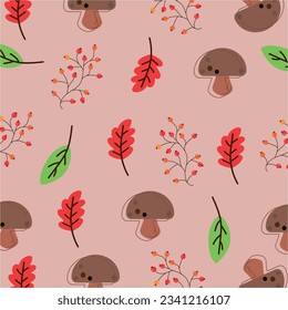 Ilustración vectorial de patrón transparente de otoño
