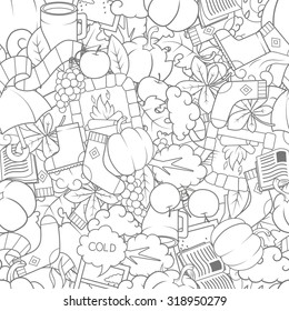 Autumn seamless pattern vector illustration