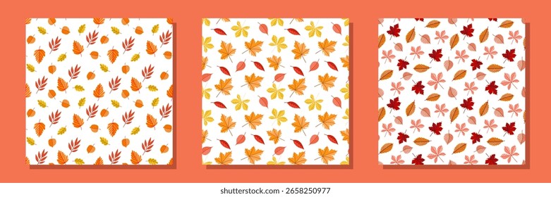 Herbst nahtlose Muster mit bunten Herbstblättern