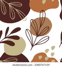 Patrones sin fisuras de otoño. Diseño abstracto y floral genial. Para telas de moda, ropa para niños, decoración doméstica, edredones, camisetas, tarjetas y plantillas, álbumes y otras necesidades digitales