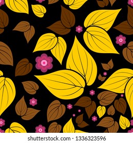 Autumn seamless pattern.Vector design inspiration abstract floral and leaves background for wedding, invitations, textile, wrapping paper,fabric.