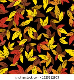 Autumn seamless pattern.Vector design inspiration abstract floral and leaves background for wedding, invitations, textile, wrapping paper,fabric.