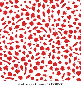 Autumn  seamless red ornament. Autumn seamless background