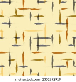 Autumn seamless vector pattern. French farmhouse linen checked texture, hand drawn plaid background.