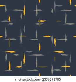 Autumn seamless vector pattern. French farmhouse linen checked texture, hand drawn plaid background.