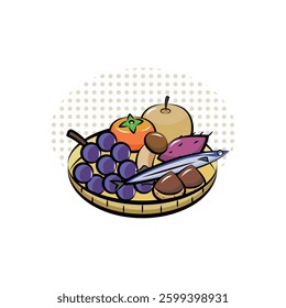 Autumn is the season for appetite | Useful seasonal event materials series (Autumn) | Pop illustrations