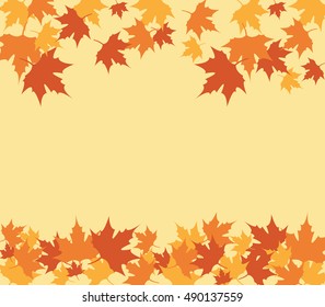 Autumn season background. Red and yellow maple leaves. Abstract vector illustration. Eps 10