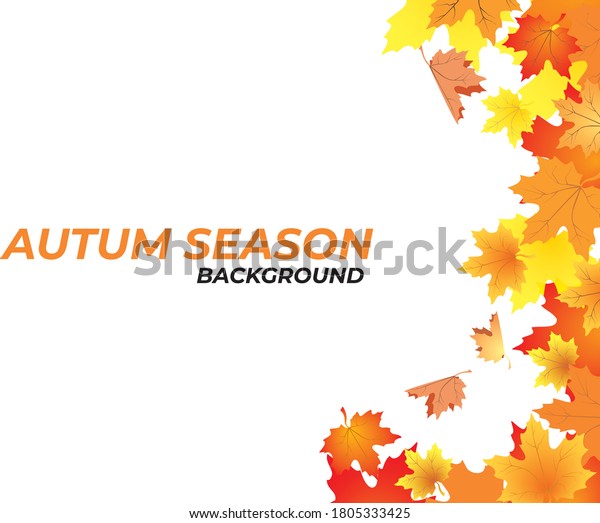 Autumn Season Banner Template Colorful Orange Stock Vector Royalty