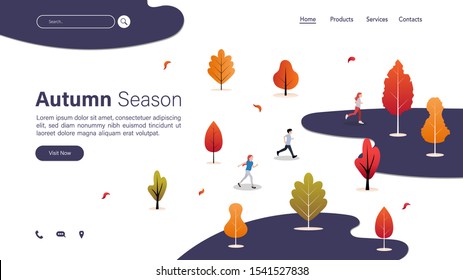 Autumn season banner template for web banner or internet ads. Fall season event background. EPS 10 vector illustration.