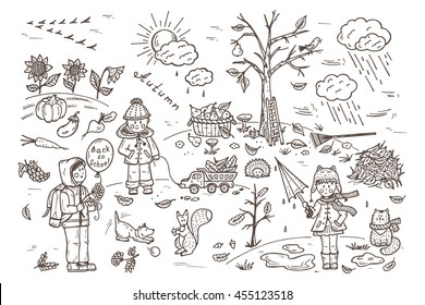 41 Autumn Weather Coloring Pages Pictures