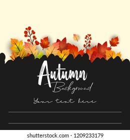 Autumn season with creative design and dark background vector